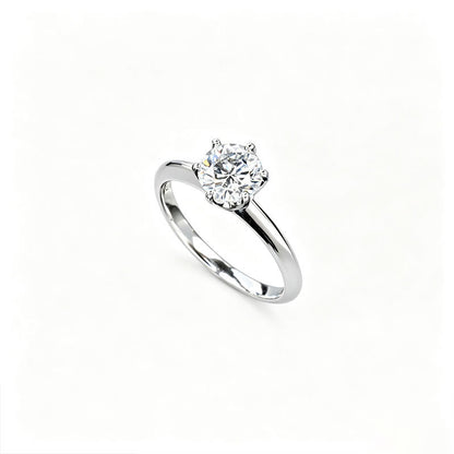 S925 Silver Classic 6-Claw Stone Ring, Versatile Proposal Engagement - Photo 5