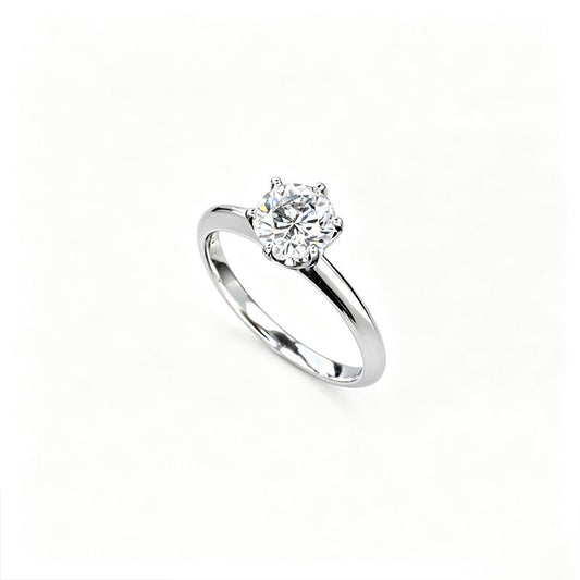 S925 Silver Classic 6-Claw Stone Ring, Versatile Proposal Engagement - Photo 5