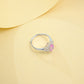 S925 Silver Padparadscha Pink Sapphire Ring, Stone Elegant Ring - Photo 4