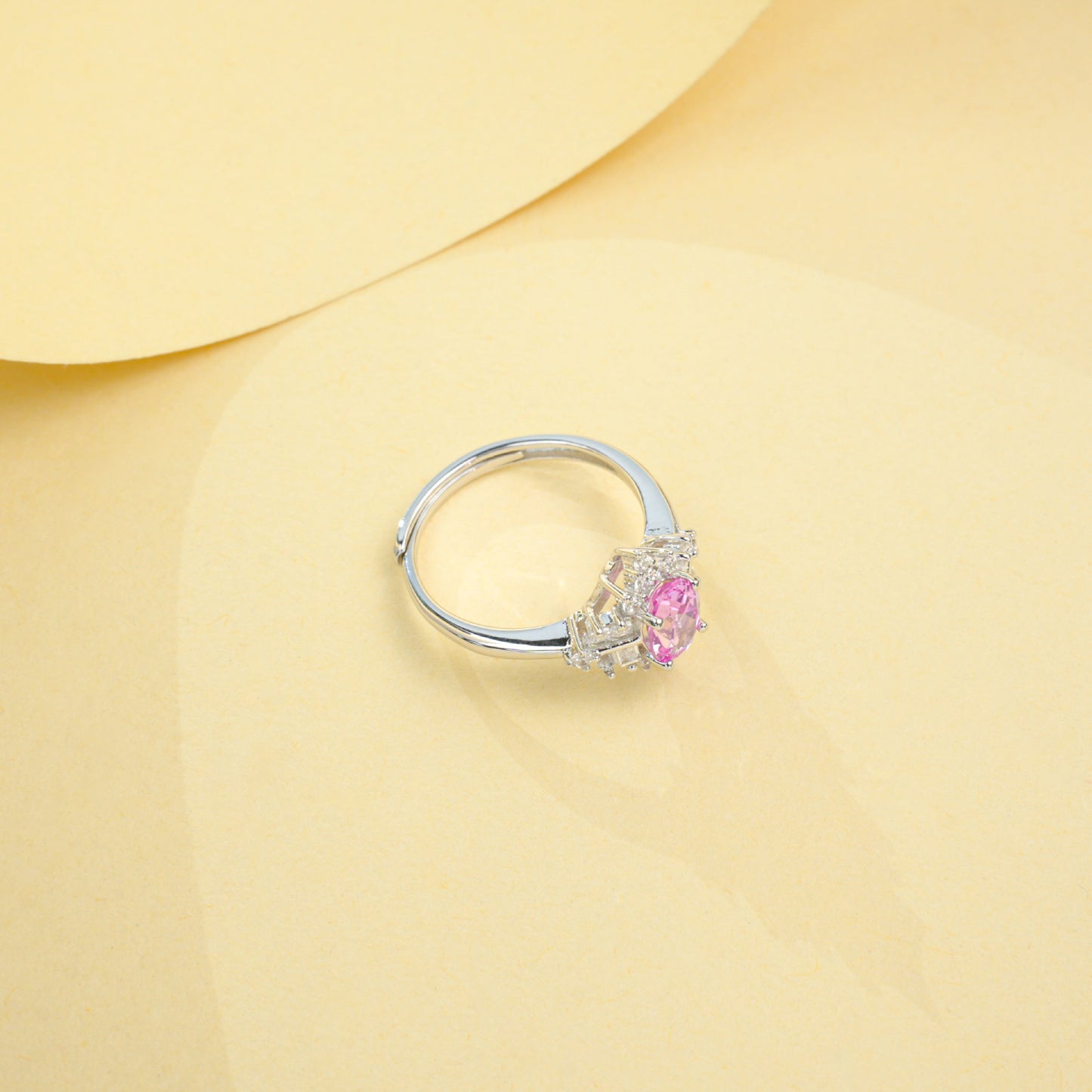 S925 Silver Padparadscha Pink Sapphire Ring, Stone Elegant Ring - Photo 4