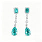 S925 Silver Lab Paraiba Two-Tone Long Teardrop Drop Earrings, Versatile Women's Earrings - Photo 5