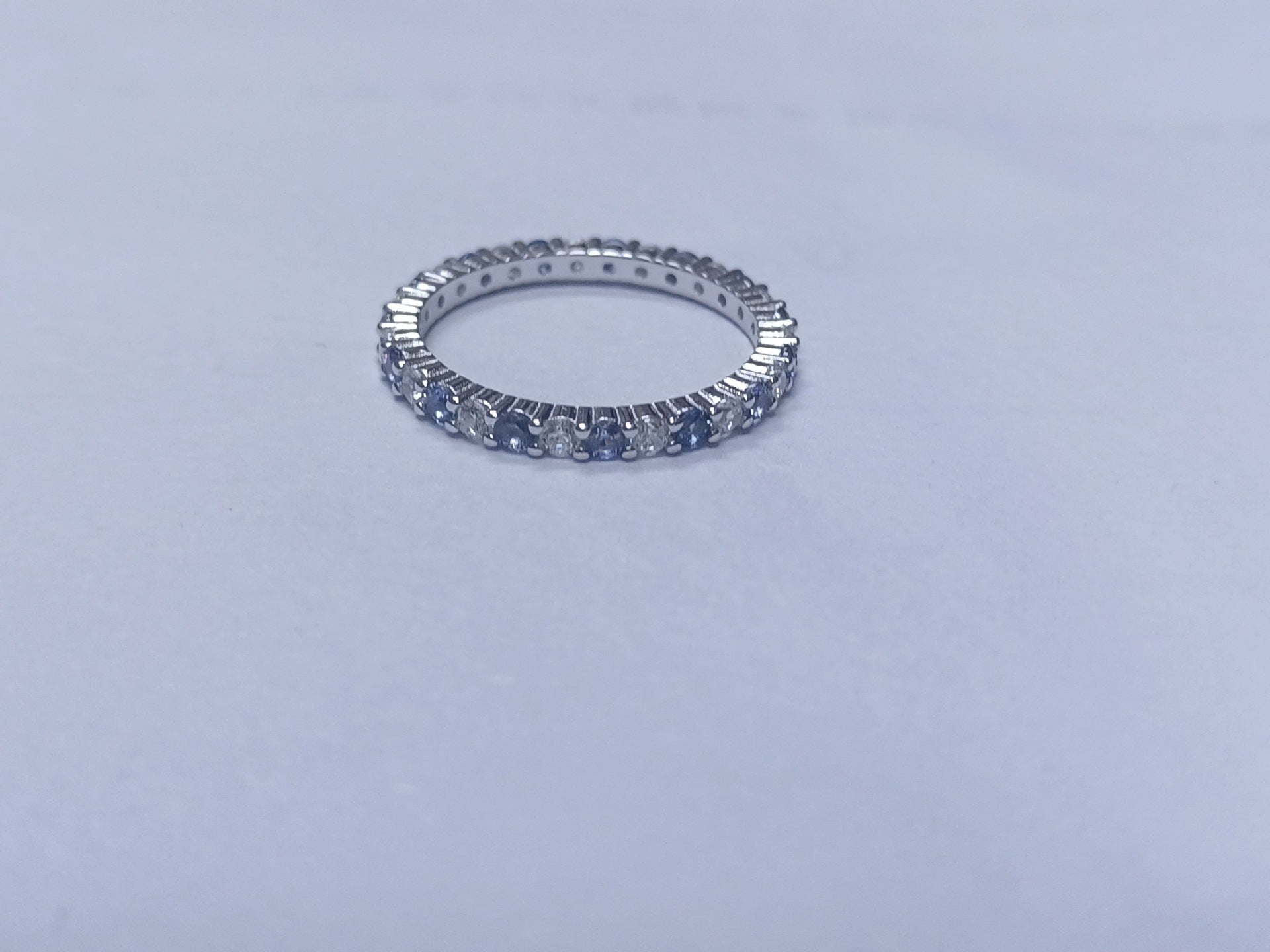 Ring Blue Red Yellow S925 Silver Fine Pave Diamond, Premium Simple Unique - Photo 8