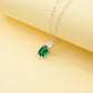 S925 Sterling Silver Lab Emerald Choker Necklace - Photo 2