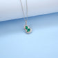 925 Sterling Silver Lab Emerald Gourd Necklace, National Style Versatile for Women - Photo 3