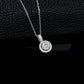S925 Silver Round Halo Centre Pendant Necklace, Full Diamond Holiday - Photo 3