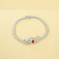 S925 Sterling Silver Lab Ruby Jewellery Set (Necklace, Bracelet, Ring, Earrings) - Photo 5