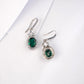 S925 Sterling Silver Lab Emerald Round Earrings, Gown Versatile - Photo 2