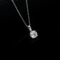 S925 Sterling Silver Lab Diamond Solitaire Four-Prong Bull-Head Choker Necklace, Versatile for Women - Photo 2