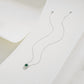 S925 Sterling Silver Lab Emerald Plain Necklace, Simple Anniversary Gift - Photo 4