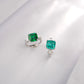 925 Sterling Silver Green Garnet Emerald Ring, Vintage Engagement Versatile - Photo 2