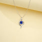 S925 Silver Twisted Line Wrap Round Lab Sapphire Pendant Necklace, Simple Gift - Photo 2