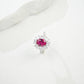 925 Sterling Silver Oval Gemstone Halo Pave Ring, Premium Girlfriend Gift - Photo 2