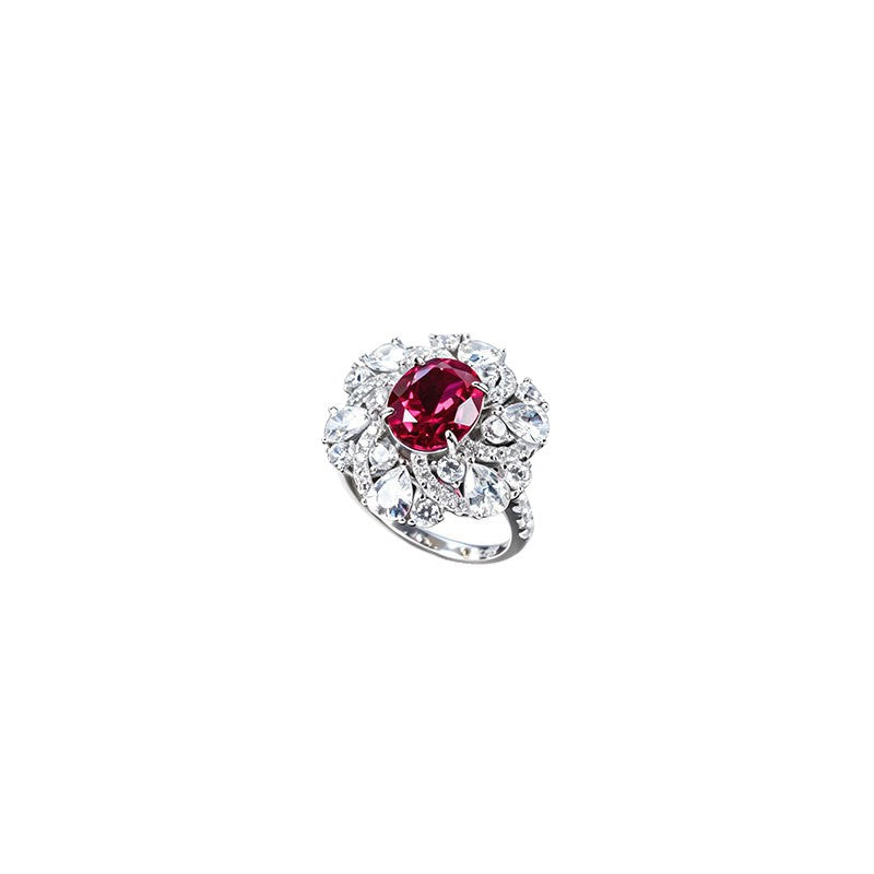 925 Sterling Silver Lab Ruby Ring, Premium Gift - Photo 5