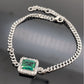 S925 Sterling Silver Lab Emerald Bracelet for Women, Versatile - Photo 4
