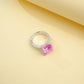 S925 Sterling Silver Lab Padparadscha Ring for Women, Versatile - Photo 5