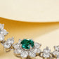 S925 Sterling Silver Lab Emerald Sunflower colourful Halo Bracelet, Premium for Women - Photo 4