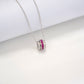 S925 Silver Lab Ruby Tube Pendant Necklace, Gemstone Versatile - Photo 3