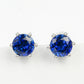 S925 Silver Lab Sapphire Vintage coloured Gemstone Earrings, Premium - Photo 1