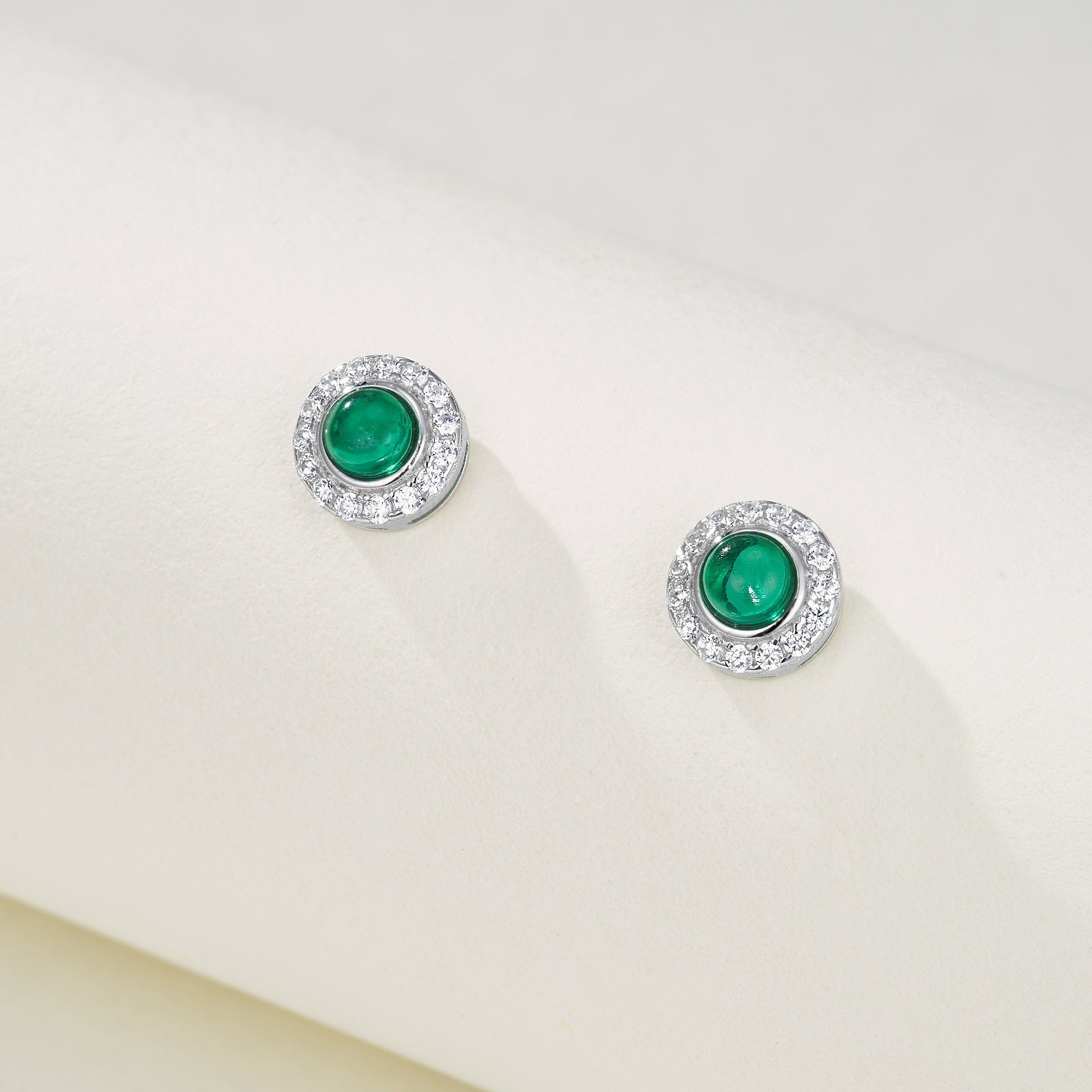 S925 Sterling Silver Lab Emerald Earrings, Versatile Premium Earrings - Photo 2