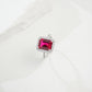 925 Sterling Silver Lab Ruby Square Ring for Women, Vintage Minimalist Elegant - Photo 4