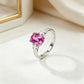 S925 Sterling Silver Lab Padparadscha Ring, Anniversary Gift - Photo 4