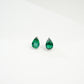 S925 Sterling Silver Lab Emerald Teardrop Earrings, Vintage for Women - Photo 2
