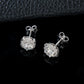 S925 Sterling Silver Lab Diamond Pave Stud Earrings, Auspicious Year Gift - Photo 2
