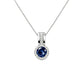 S925 Silver Lab Sapphire Round Halo Pendant Pave Diamond, Anniversary Gift - Photo 5
