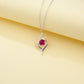 S925 Silver Double Arc Wrap Round Lab Ruby Pendant Choker, Gentle - Photo 3