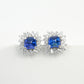 S925 Sterling Silver Lab Sapphire Sunflower Stud Earrings, Premium Elegant for Women - Photo 5