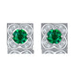 S925 Sterling Silver Lab Emerald Pave Earrings, Vintage Premium for Women - Photo 5