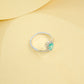 S925 Sterling Silver Paraiba Sapphire Teardrop Halo Ring, Designer Premium - Photo 4