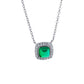 Lab Emerald Necklace S925 Silver Simple Versatile Gift - Photo 5