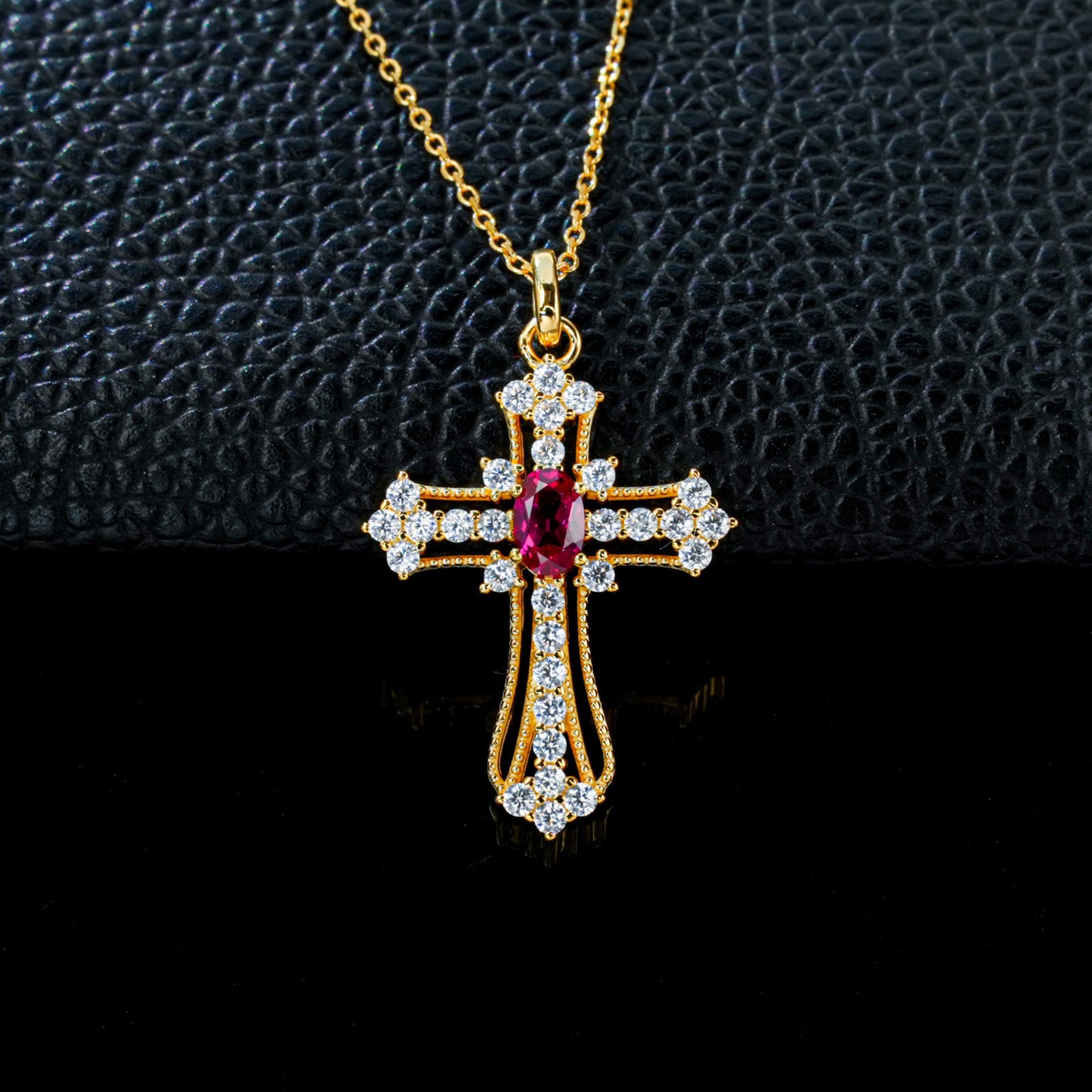 925 Sterling Silver Yellow-Gold Lab Emerald/Sapphire/Ruby Necklace, Vintage Artistic Premium - Photo 3