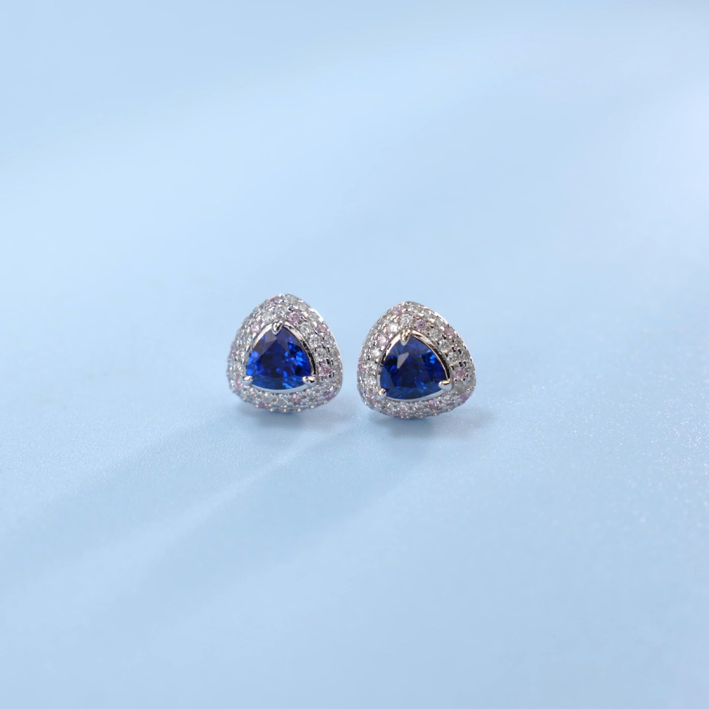 S925 Sterling Silver Lab Sapphire Earrings, Earrings C - Photo 2