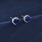 925 Sterling Silver Lab Sapphire Wrap Claw Earrings, Elegant Bestie Birthday - Photo 3