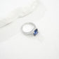 S925 Sterling Silver Lab Sapphire Ring for Women, Vintage Premium - Photo 2