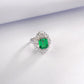 S925 Sterling Silver Lab Emerald Ring, Premium Anniversary Birthday - Photo 3