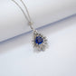 S925 Sterling Silver Triangle-Cut Sapphire Pendant Radiant Halo, Versatile Premium - Photo 2