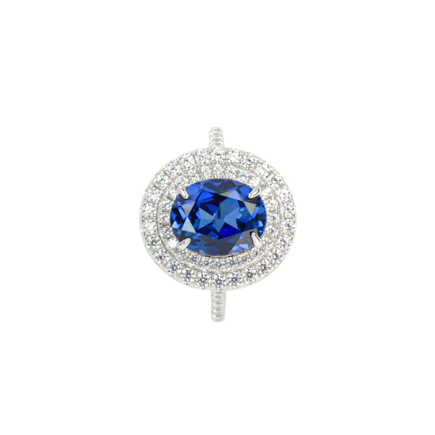 925 Sterling Silver Lab Sapphire Diamond Ring, Minimalist for Women - Photo 5
