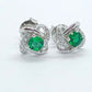S925 Sterling Silver Lab Emerald Stud Earrings, Exquisite Premium Versatile - Photo 4