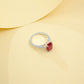 S925 Sterling Silver Gemstone Four-Prong Ring, Versatile Gift - Photo 3