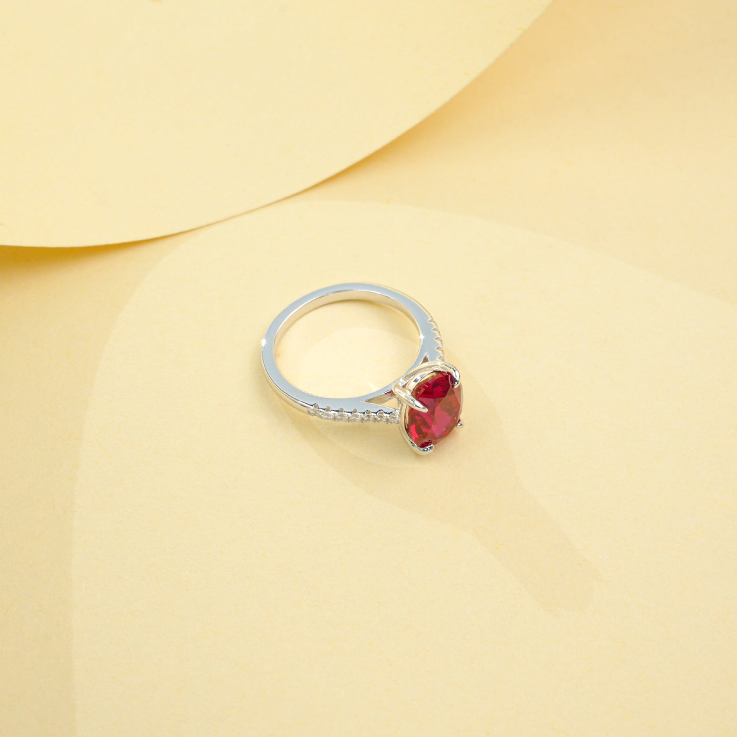 S925 Sterling Silver Gemstone Four-Prong Ring, Versatile Gift - Photo 3