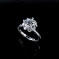 S925 Silver Lab Diamond Snowflake Halo Ring, Full Diamond Ring - Photo 6