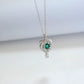 S925 Silver Lab Emerald Necklace, Creative Unique Premium - Photo 4
