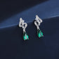S925 Sterling Silver Lab Emerald Earrings, Designer Premium Gift - Photo 3