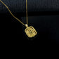 Vintage 925 Silver Step-Cut Emerald Full Diamond Halo Necklace, Evening Gift - Photo 4