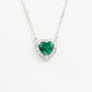 S925 Sterling Silver Lab Gemstone Heart Pave Choker Necklace, Premium for Women - Photo 5