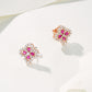 Lab Ruby S925 Silver Four-Leaf Clover Stud Earrings, Premium - Photo 3
