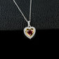 925 Sterling Silver Lab Ruby Heart Necklace, Premium Designer Versatile for Women - Photo 2